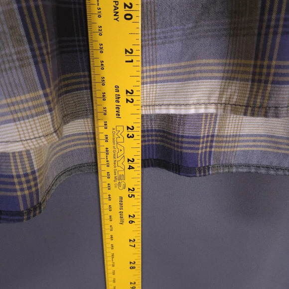 Blu Pepper Plaid Tunic Blouse Size Medium Lantern Sleeve Notch Neck Boho Western - Picture 8 of 8